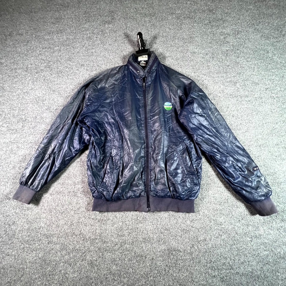 VTG La Mode Bomber Jacket Men's S Blue Thinsulate "Bluff Point Golf Course 1890"